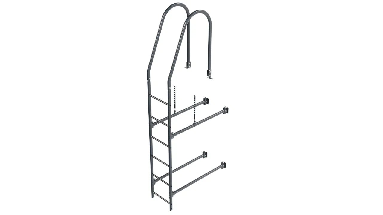 Комплект фасадной лестницы Borge <b>(Верхняя секция)</b> 1,8м , антрацитово-серый (7016) 