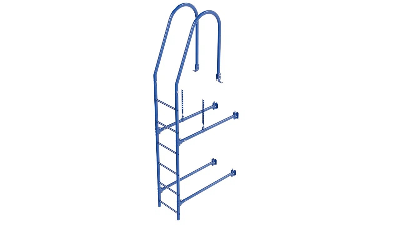 Комплект фасадной лестницы Borge <b>(Верхняя секция)</b> 1,8м , синий (5005)