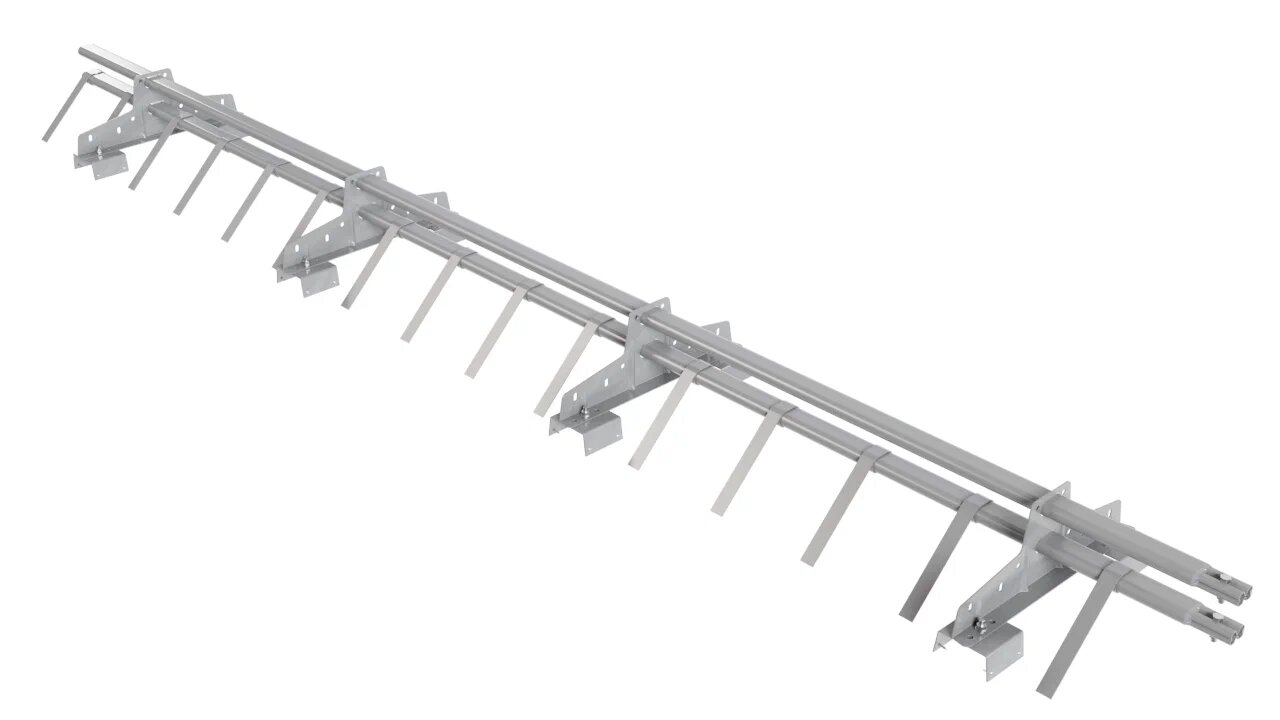 Снегозадержатель трубчатый BORGE для профнастила Н-114,  3м, светло-серый (7004) 
