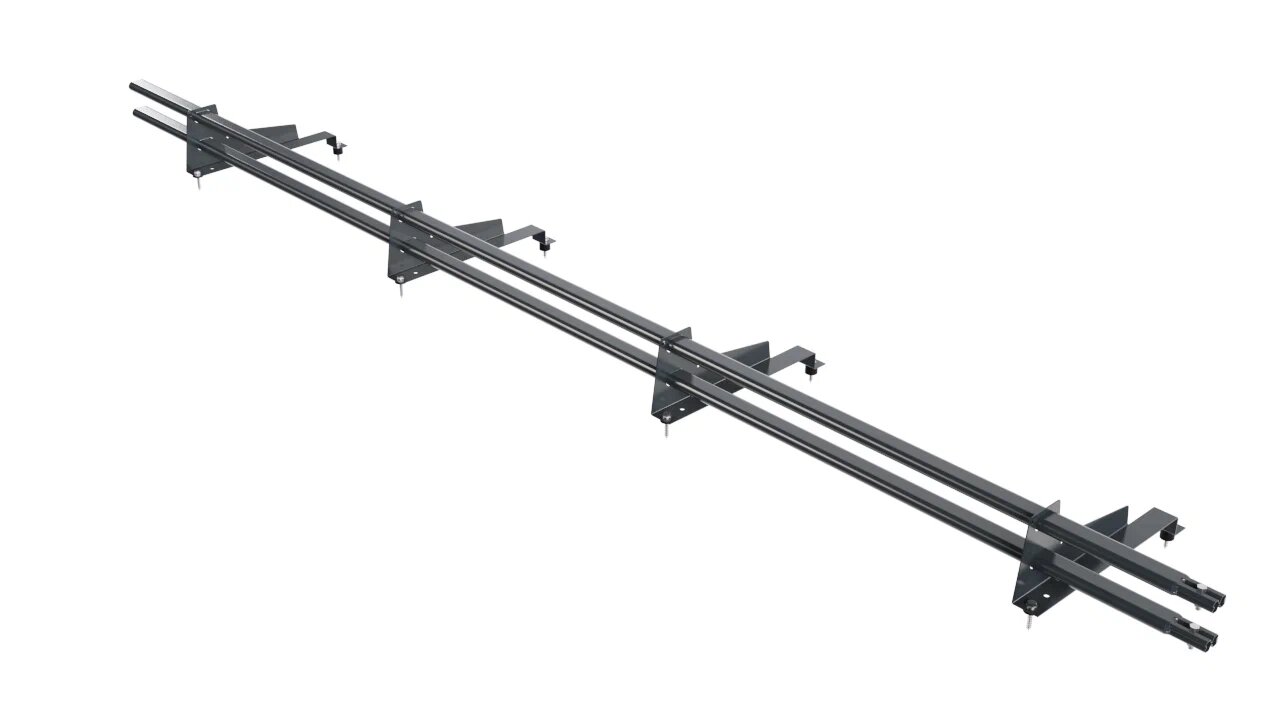 Снегозадержатель трубчатый BORGE для металлочерепицы с высокой ступенькой (шаг обрешетки 400мм)   3м, антрацитово-серый (7016) 