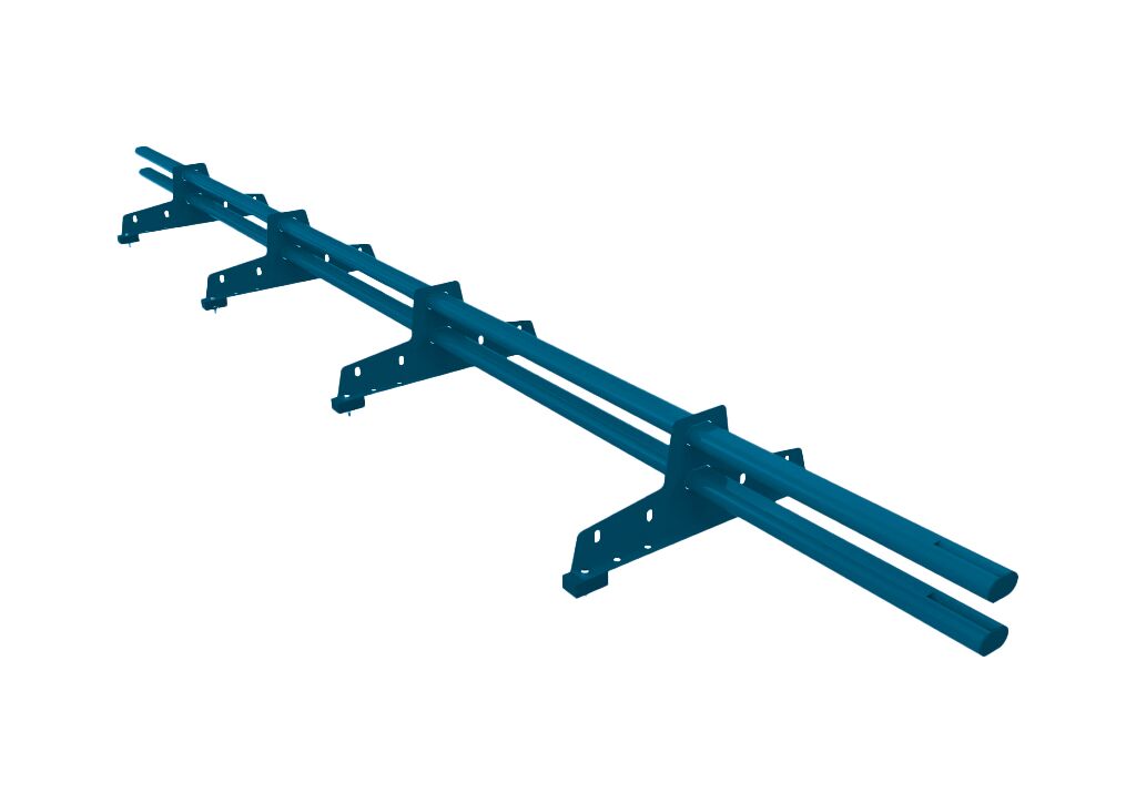 Снегозадержатель трубчатый для МЧ, ГЧ и профнастила 45х25мм (4 оп) длина 3.0м оцинк. D-Bork, 5005 (синий)