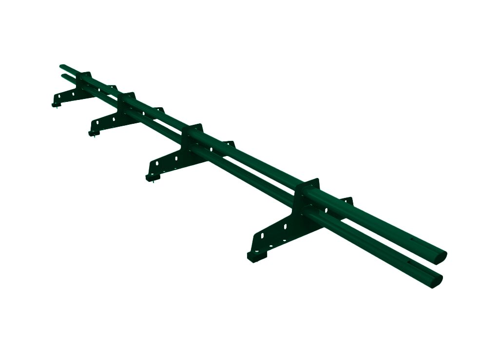 Снегозадержатель трубчатый для МЧ, ГЧ и профнастила 45х25мм (4 оп) длина 3.0м оцинк. D-Bork, 6005 (зелёный)