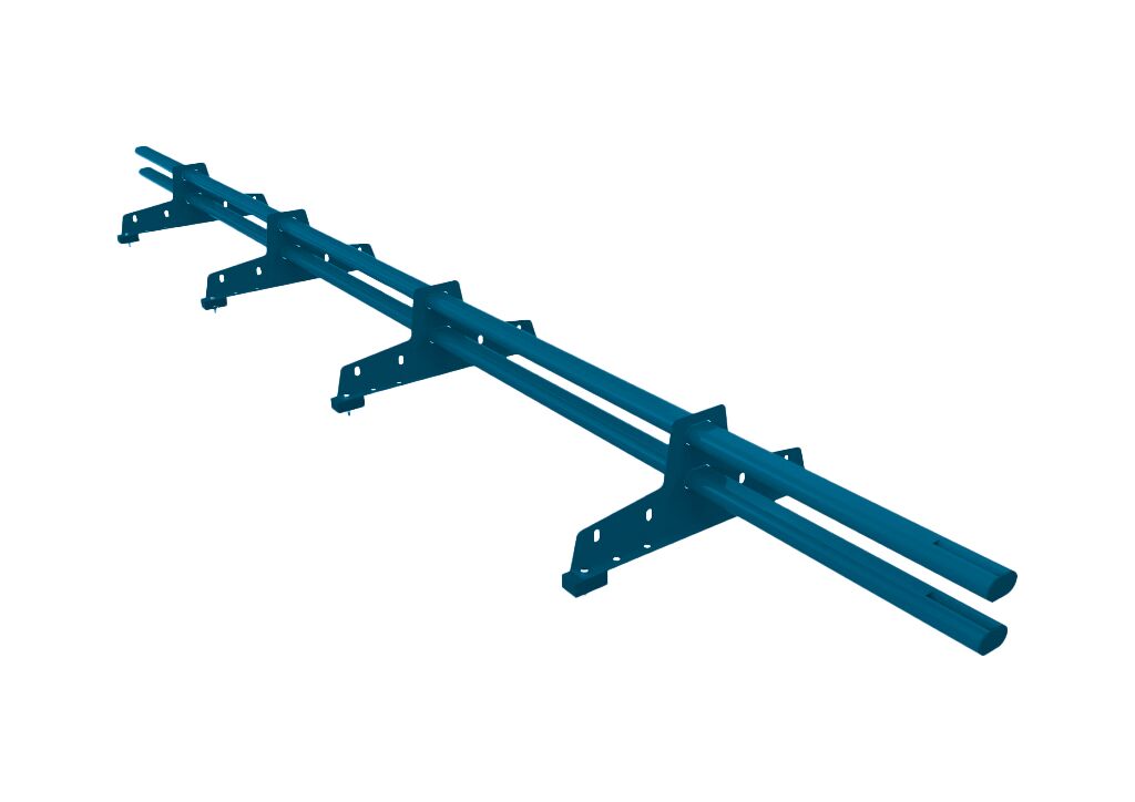 Снегозадержатель трубчатый для МЧ, ГЧ и профнастила D32 (4 оп) 3.0м неоцинк. Русь, 5005 (синий)