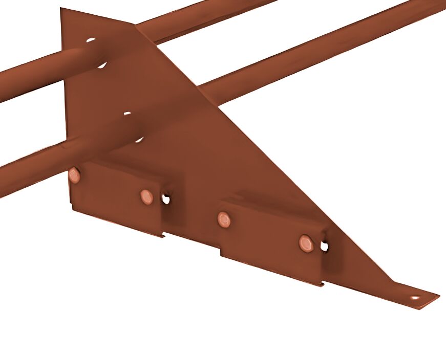 Опора треугольная для фальца D25 неоцинк. Русь, 8004 (терракотовый)