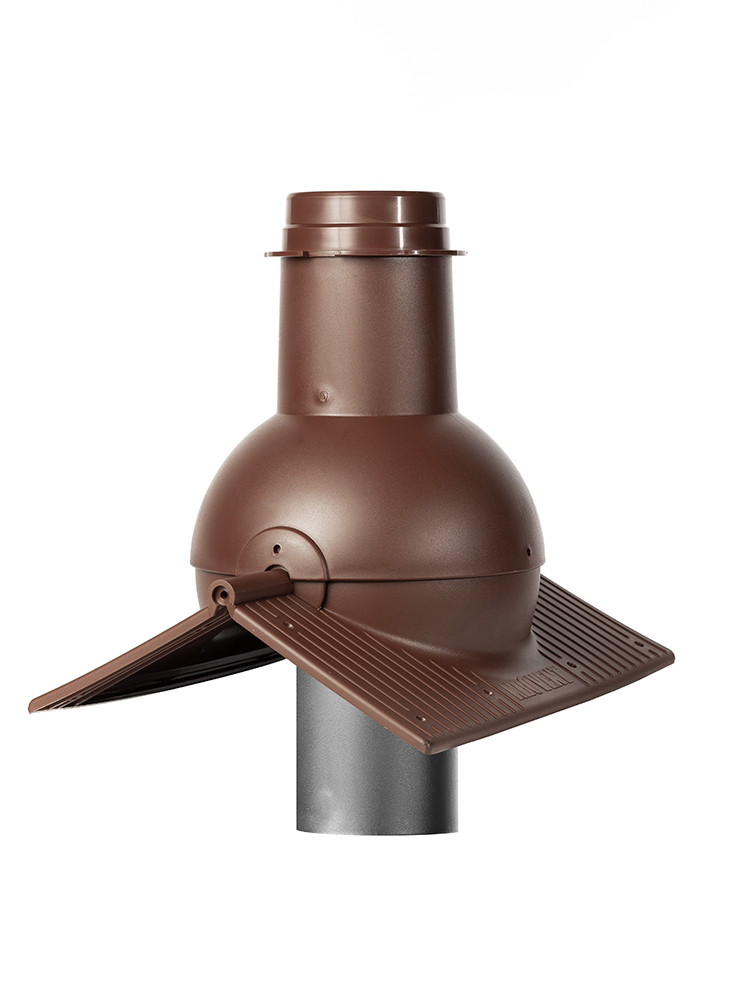 Krovent Pipe-Cone коньковый выход канализации для любого вида кровли, 8017 (коричневый) купить в Санкт-Петербурге Krovent Pipe-Cone коньковый выход канализации для любого вида кровли, 8017 (коричневый)