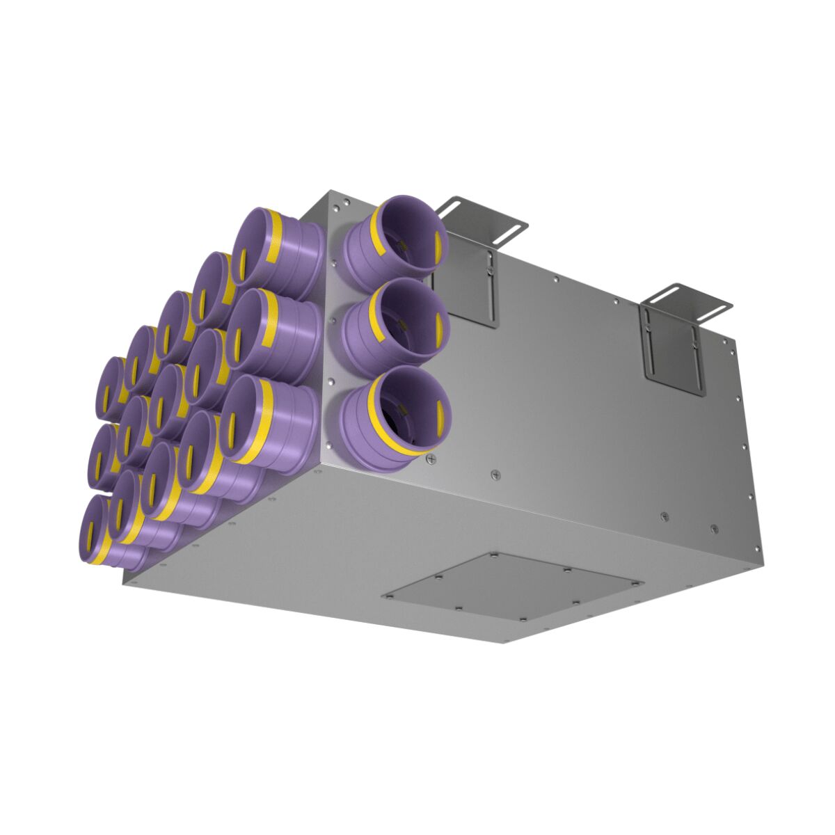 Коллектор металлический на 18 выходов KV 200/75x18 Provent
 (Комплектуется без фланцев. Фланцы/заглушки необходимо докупать дополнительно), серый