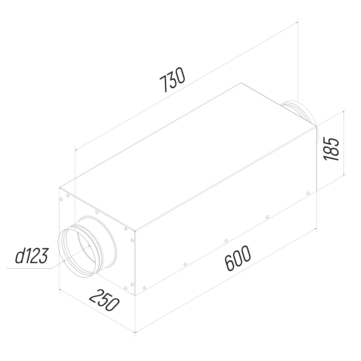 ECO Шумоглушитель прямоугольный KSE 125/600 Provent