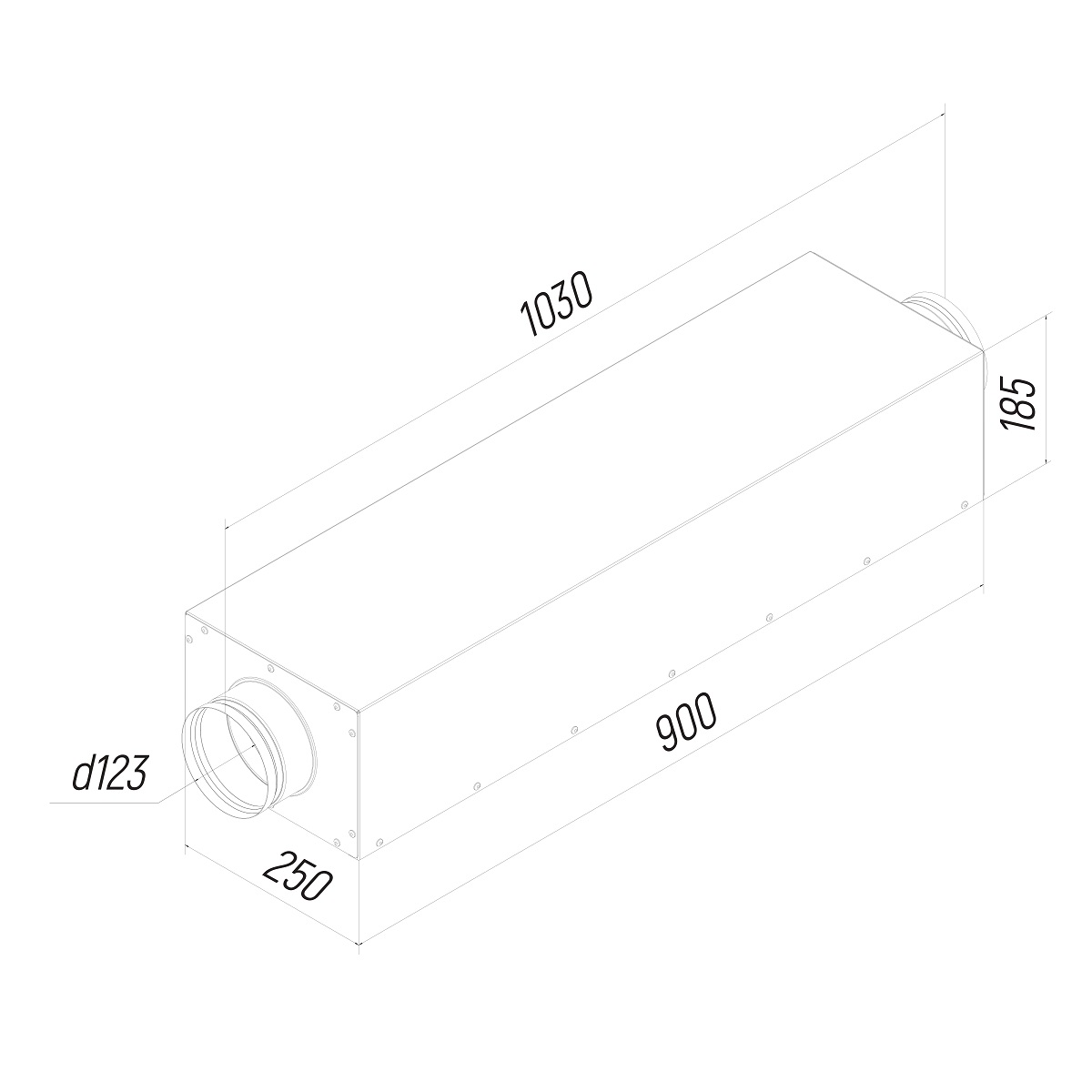 ECO Шумоглушитель прямоугольный KSE 125/900 Provent