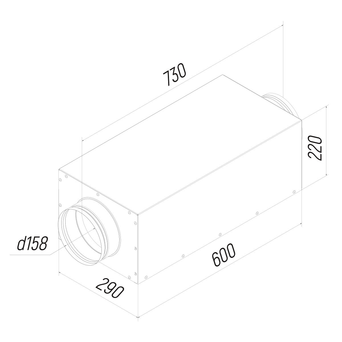 ECO Шумоглушитель прямоугольный KSE 160/600 Provent