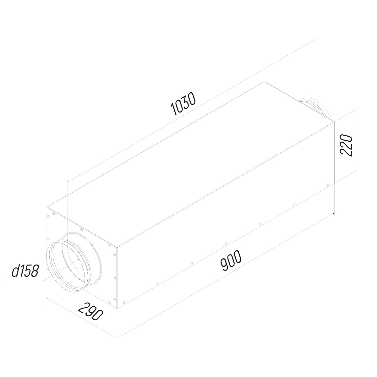 ECO Шумоглушитель прямоугольный KSE 160/900 Provent