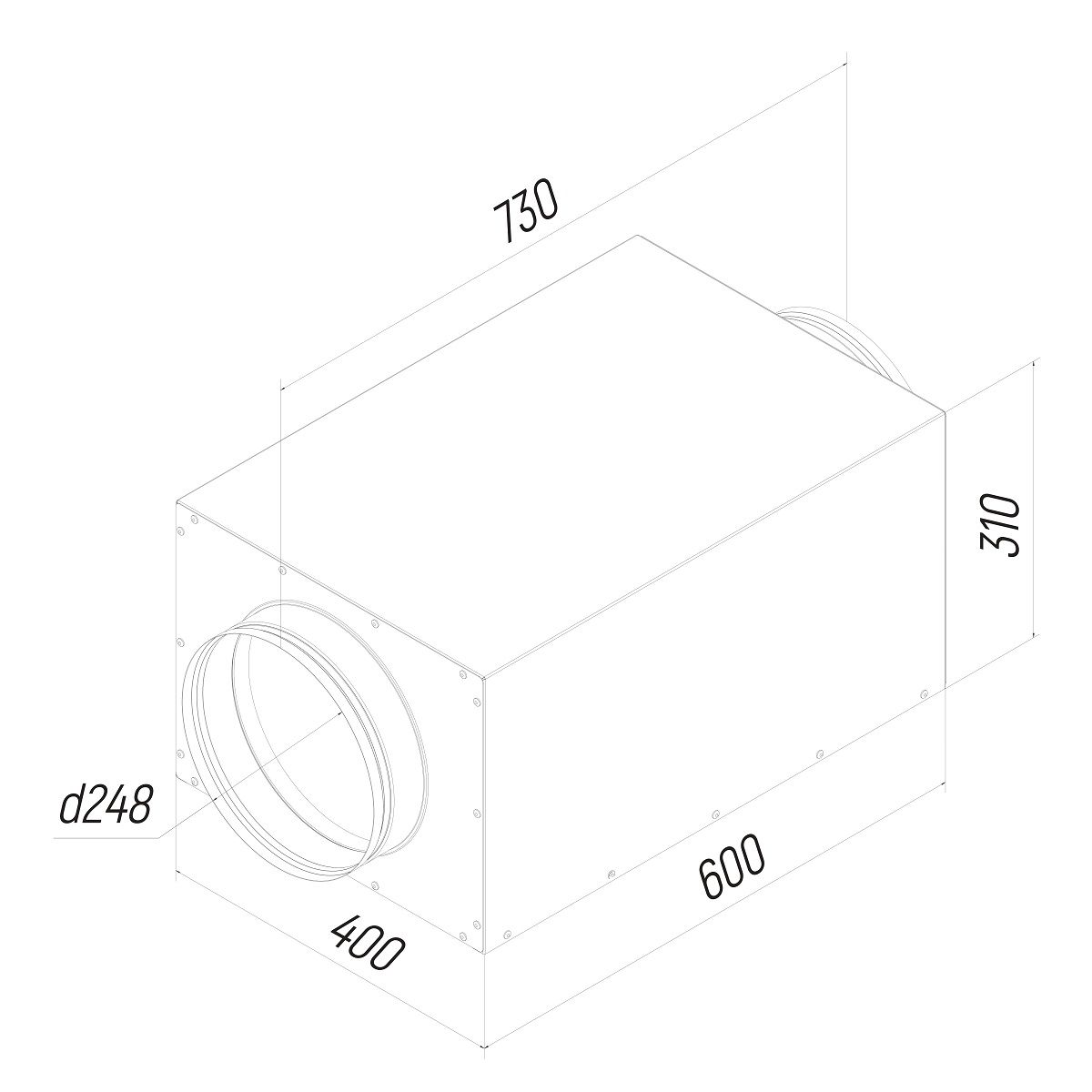 ECO Шумоглушитель прямоугольный KSE 250/600 Provent