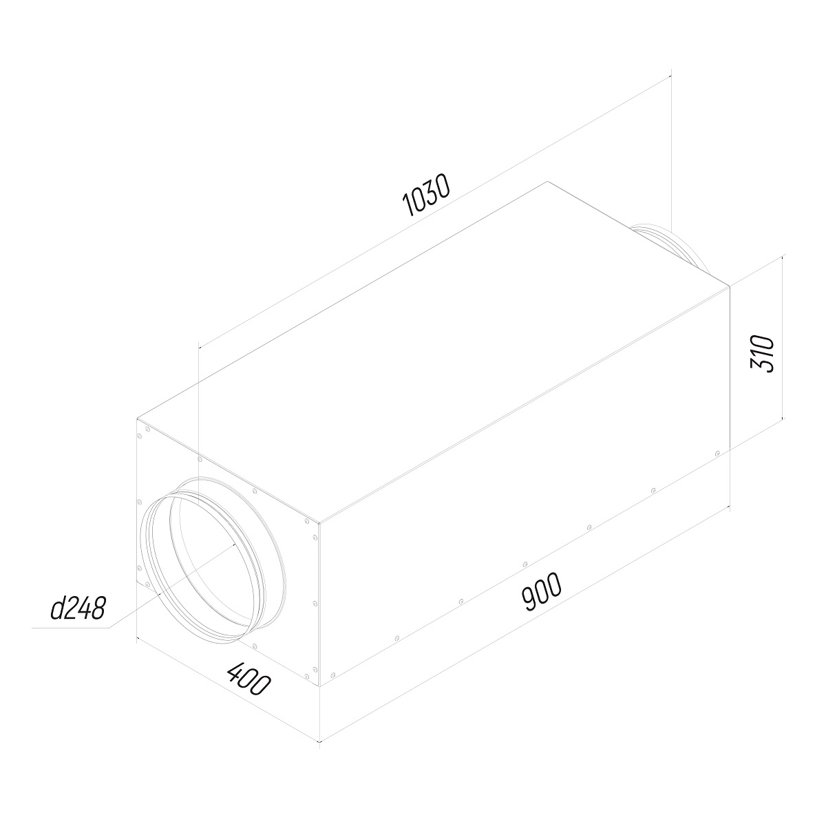 ECO Шумоглушитель прямоугольный KSE 250/900 Provent