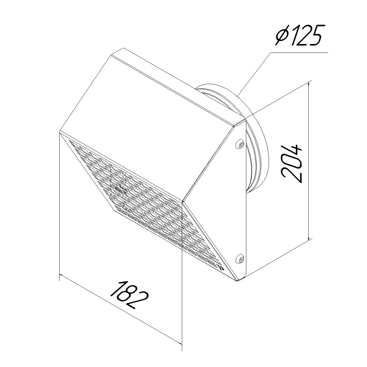 Решетка фасадная с колпаком STF 125G серый 7024 Provent