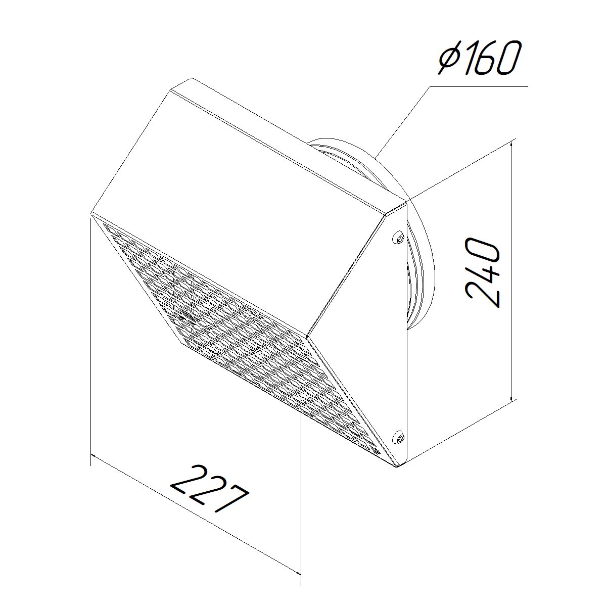 Решетка фасадная с колпаком STF 160G серый 7024 Provent