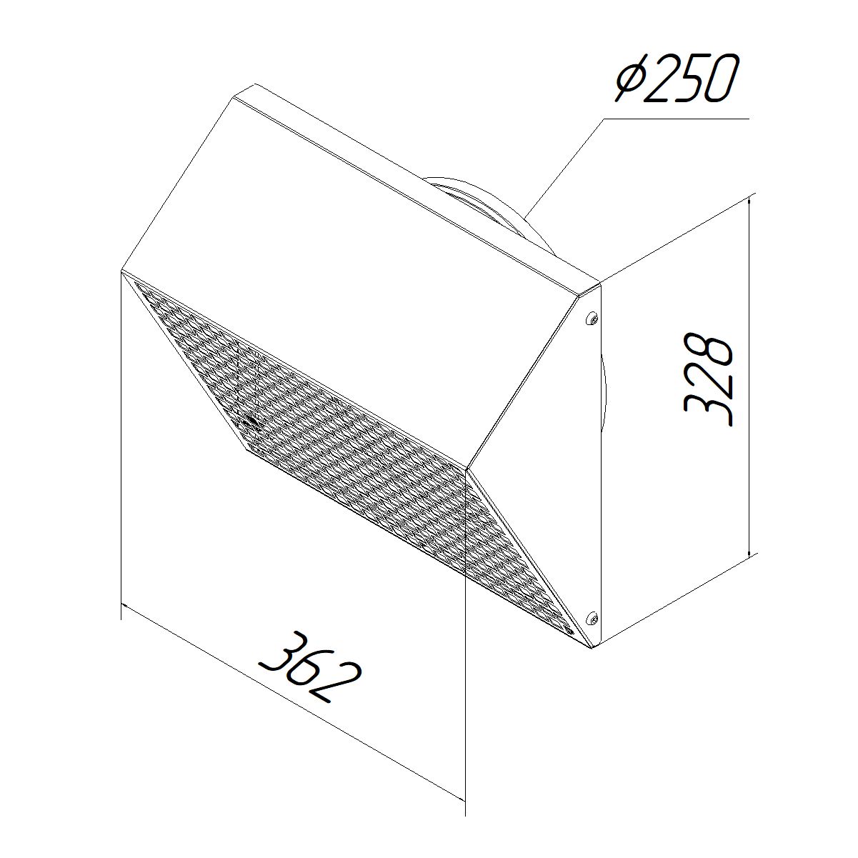 Решетка фасадная с колпаком STF 250G серый 7024 Provent