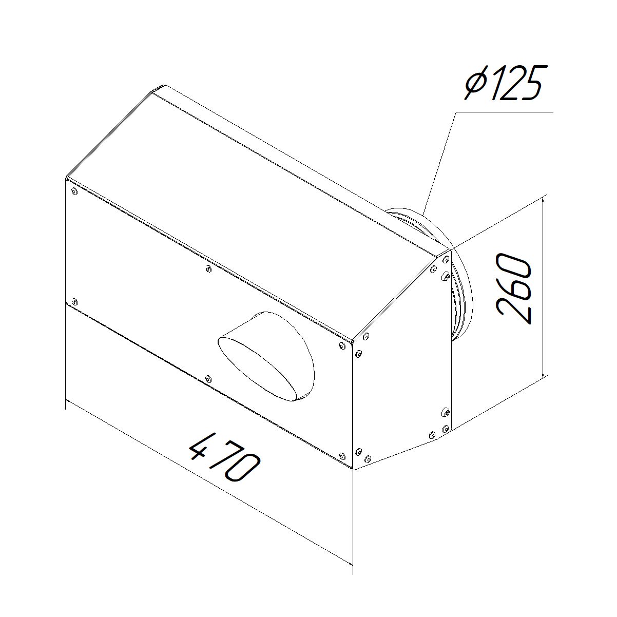 Решетка фасадная комбинированная приточно-вытяжная IOS 125G серый 7024 Provent