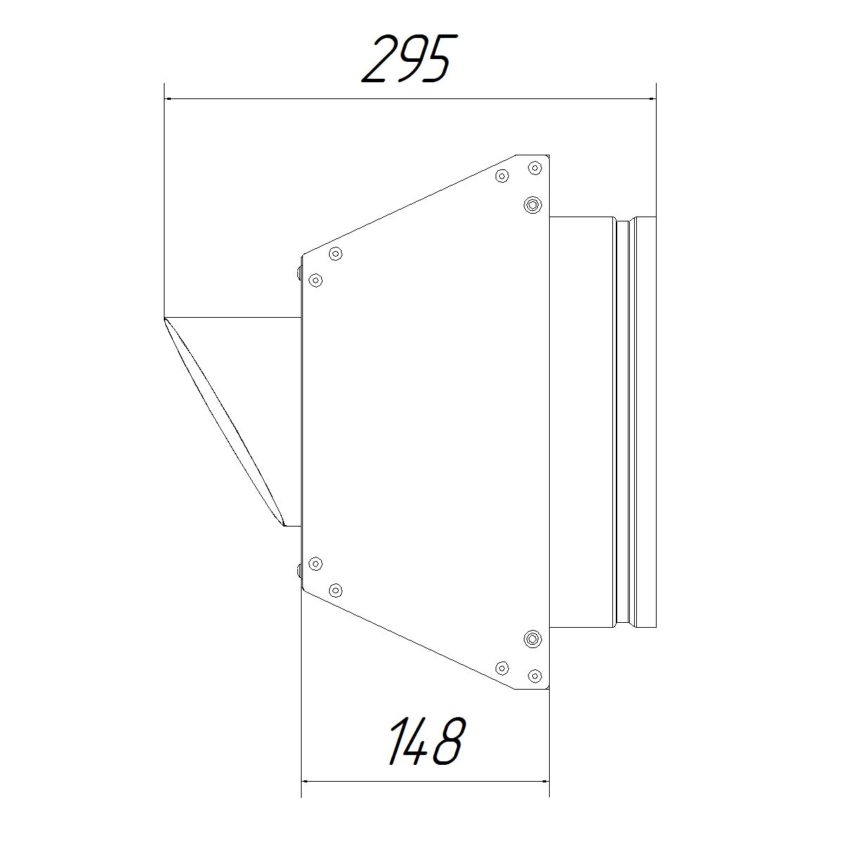 Решетка фасадная комбинированная приточно-вытяжная IOS 200G серый 7024 Provent
