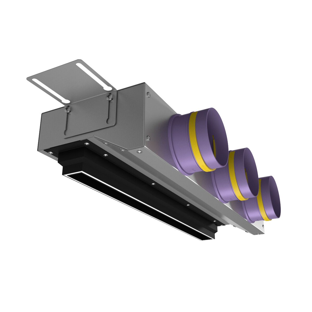 Компактный щелевой диффузор для натяжного потолка с КСД на 3 выхода VPNDU 500х25/75х3 Provent