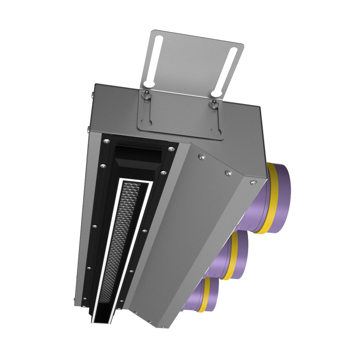 Компактный щелевой диффузор для натяжного потолка с КСД на 3 выхода VPNDU 500х25/90х3 Provent