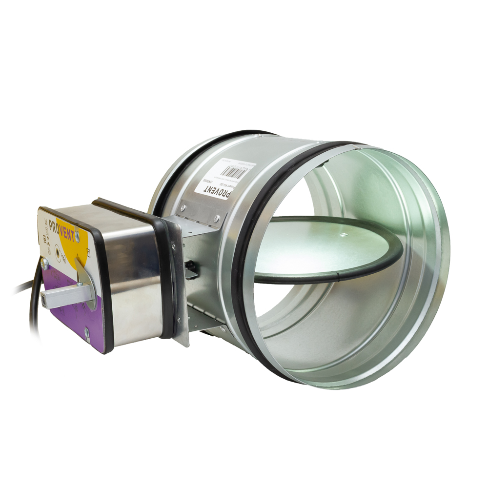 Клапан воздушный с электроприводом и возвратной пружиной 200VLV Provent, Клапан воздушный с электроприводом и возвратной пружиной 200VLV Provent