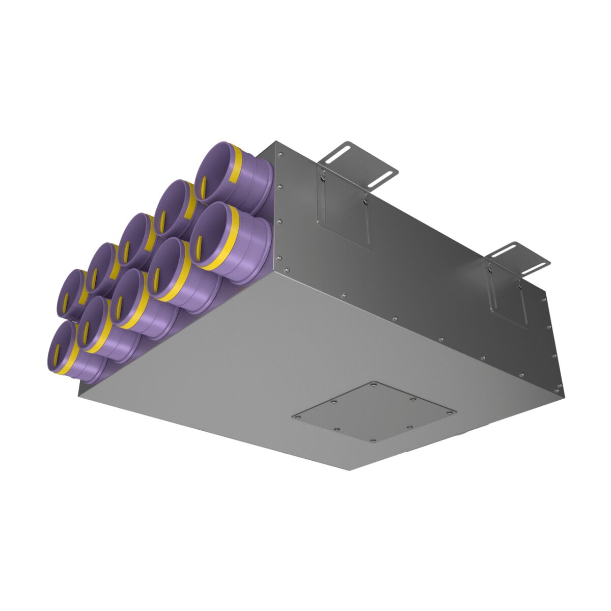 Коллектор металлический на 10 выходов KV 160/75x10 Provent
 (Комплектуется без фланцев. Фланцы/заглушки необходимо докупать дополнительно), серый