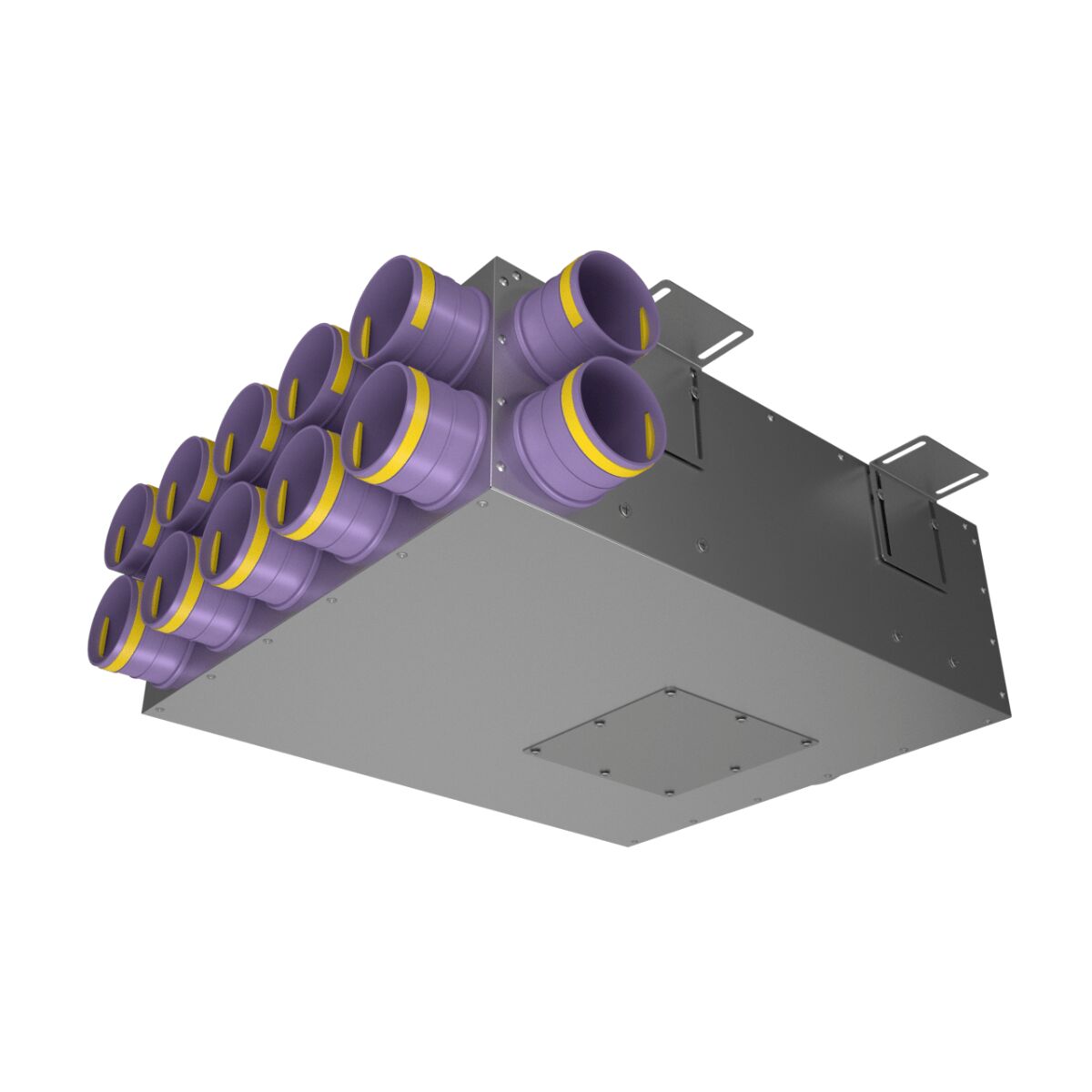 Коллектор металлический на 12 выходов KV 160/75x12 Provent 
 (Комплектуется без фланцев. Фланцы/заглушки необходимо докупать дополнительно), серый