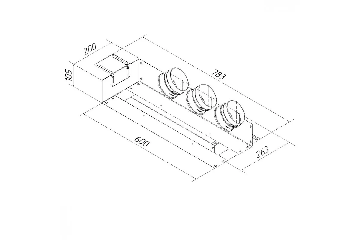 Щелевая КСД (адаптер) на 3 выхода VPN 500х60/90х3 Provent