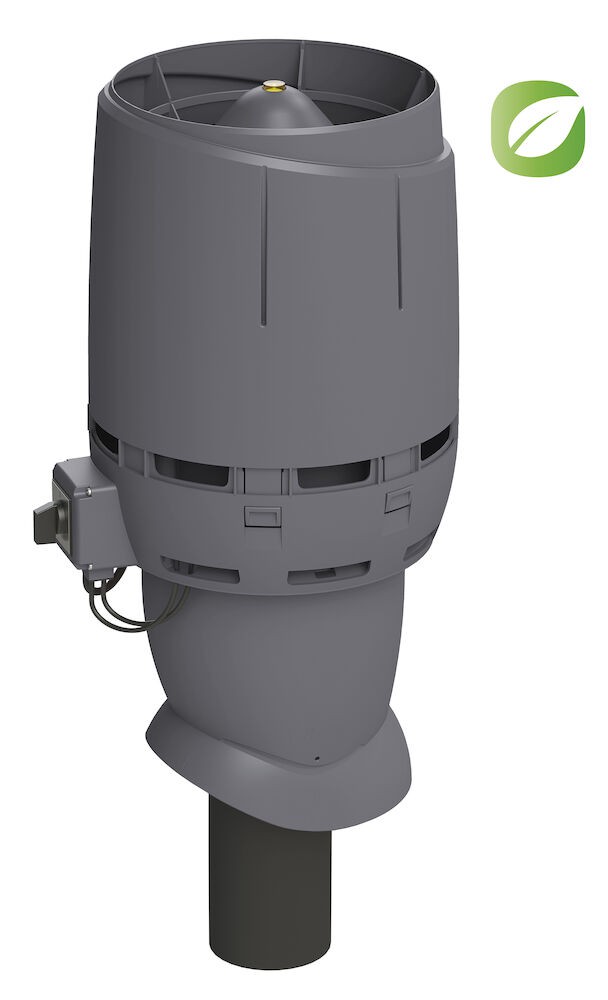 FLOW ECo110P/500 ВЕНТИЛЯТОР КРЫШНЫЙ на постоянном токе с колпаком FLOW Vilpe, серый (аналог RR23, RAL 7015) купить в Санкт-Петербурге FLOW ECo110P/500 ВЕНТИЛЯТОР КРЫШНЫЙ на постоянном токе с колпаком FLOW Vilpe, серый (аналог RR23, RAL 7015)