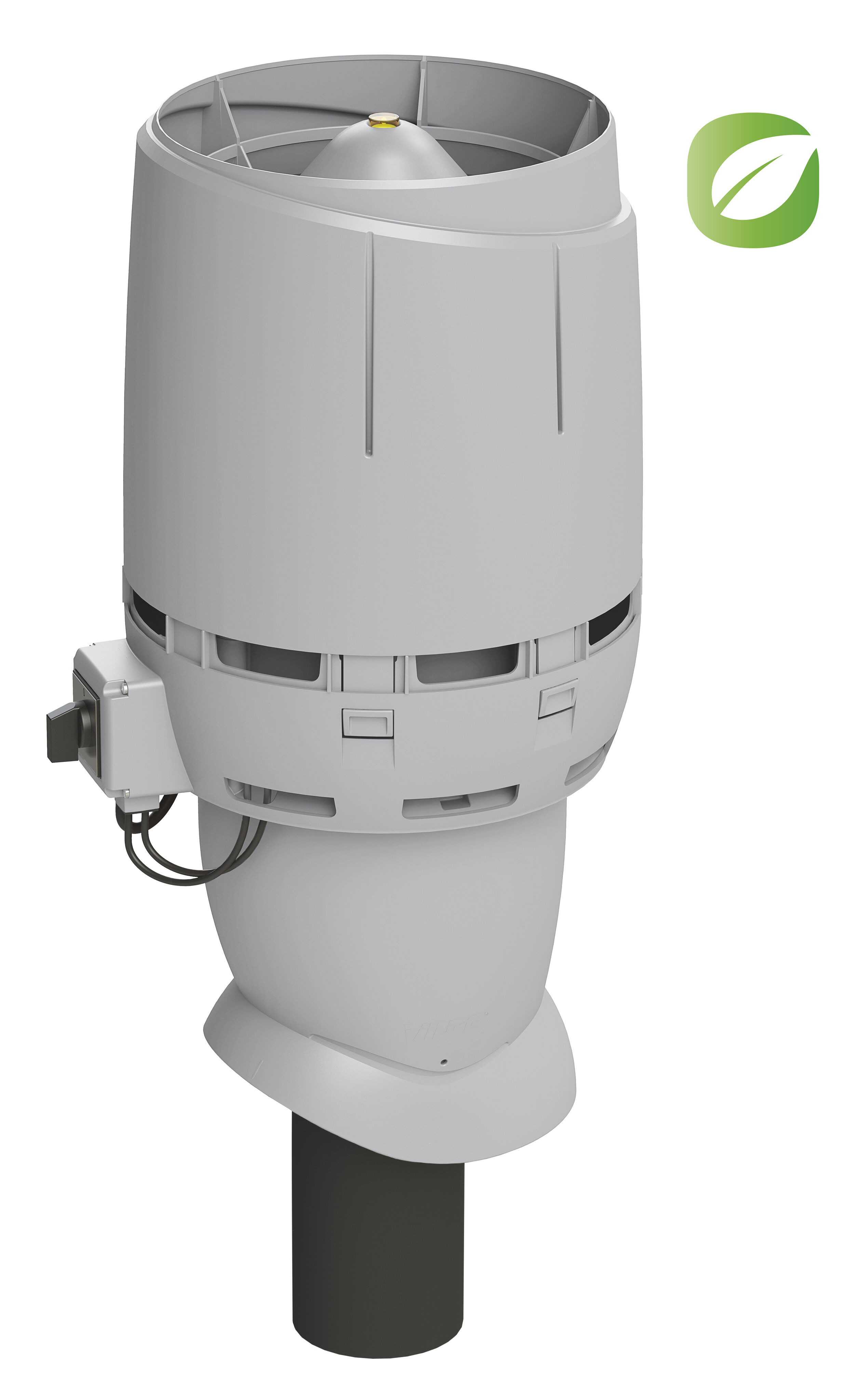 Вентилятор FLOW ECo110P D110 h500мм Vilpe, светло-серый (аналог RR 21, RAL 7040)