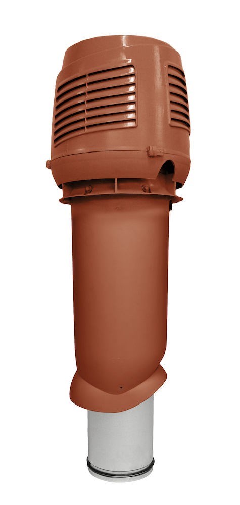 Приточный вентиляционный элемент INTAKE 160/ИЗ/700 (труба с колпаком и набор крепежа) Vilpe, кирпичный (аналог RR750, RAL8004)