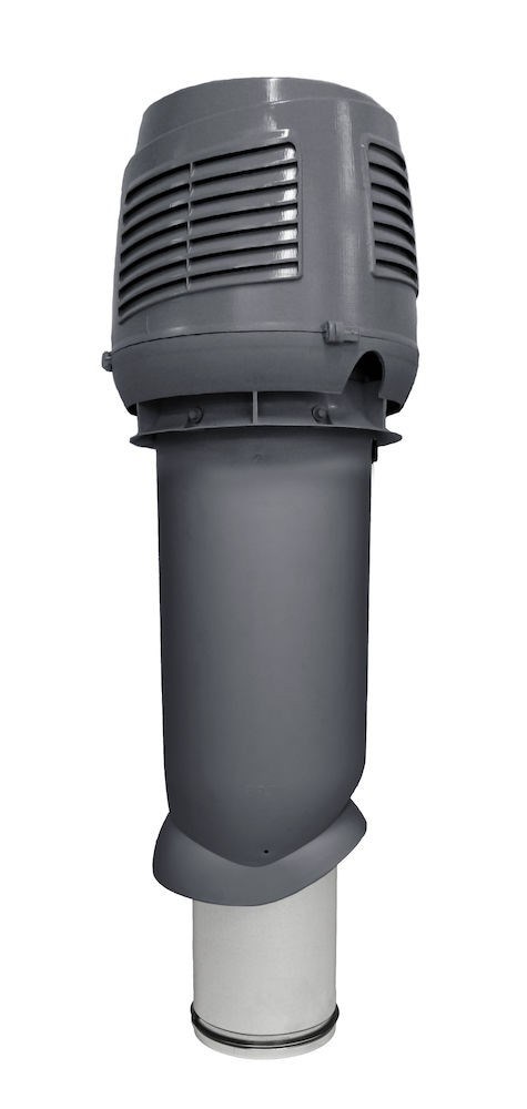 Приточный вентиляционный элемент INTAKE 160/ИЗ/700 (труба с колпаком и набор крепежа) Vilpe, серый (аналог RR23, RAL 7015)