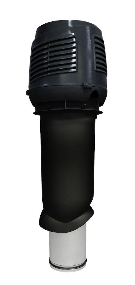 Приточный вентиляционный элемент INTAKE 160/ИЗ/700 (труба с колпаком и набор крепежа) Vilpe, черный (аналог RR33, RAL 9017)