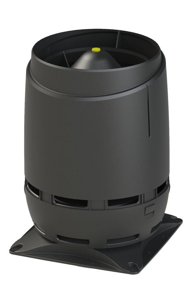 S -160 вентиляционный выход с основанием 300x300мм FLOW Vilpe, черный (аналог RR 33, RAL 9017)