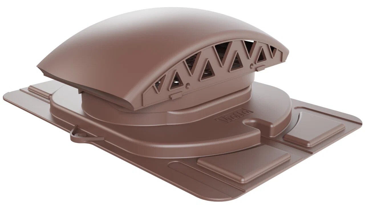 Вентилятор подкровельного пространства с универсальным проходным элементом, коричневый
