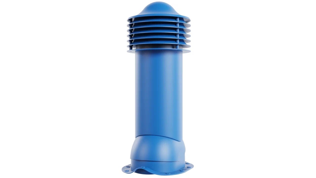 Труба вентиляционная для металлочерепицы 110-125/650 (неутепленная), синий
