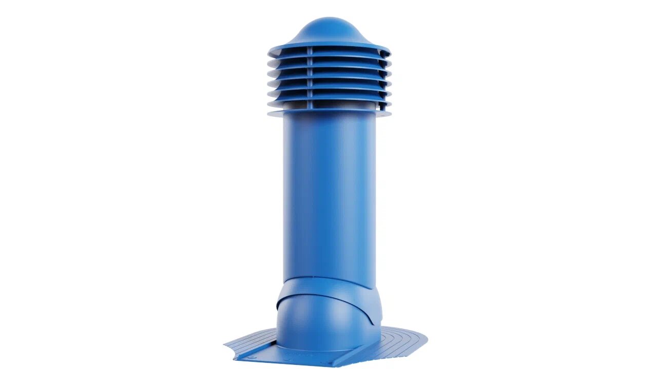 Труба вентиляционная для мягкой кровли (при монтаже) 150/650 (неутепленная), синий