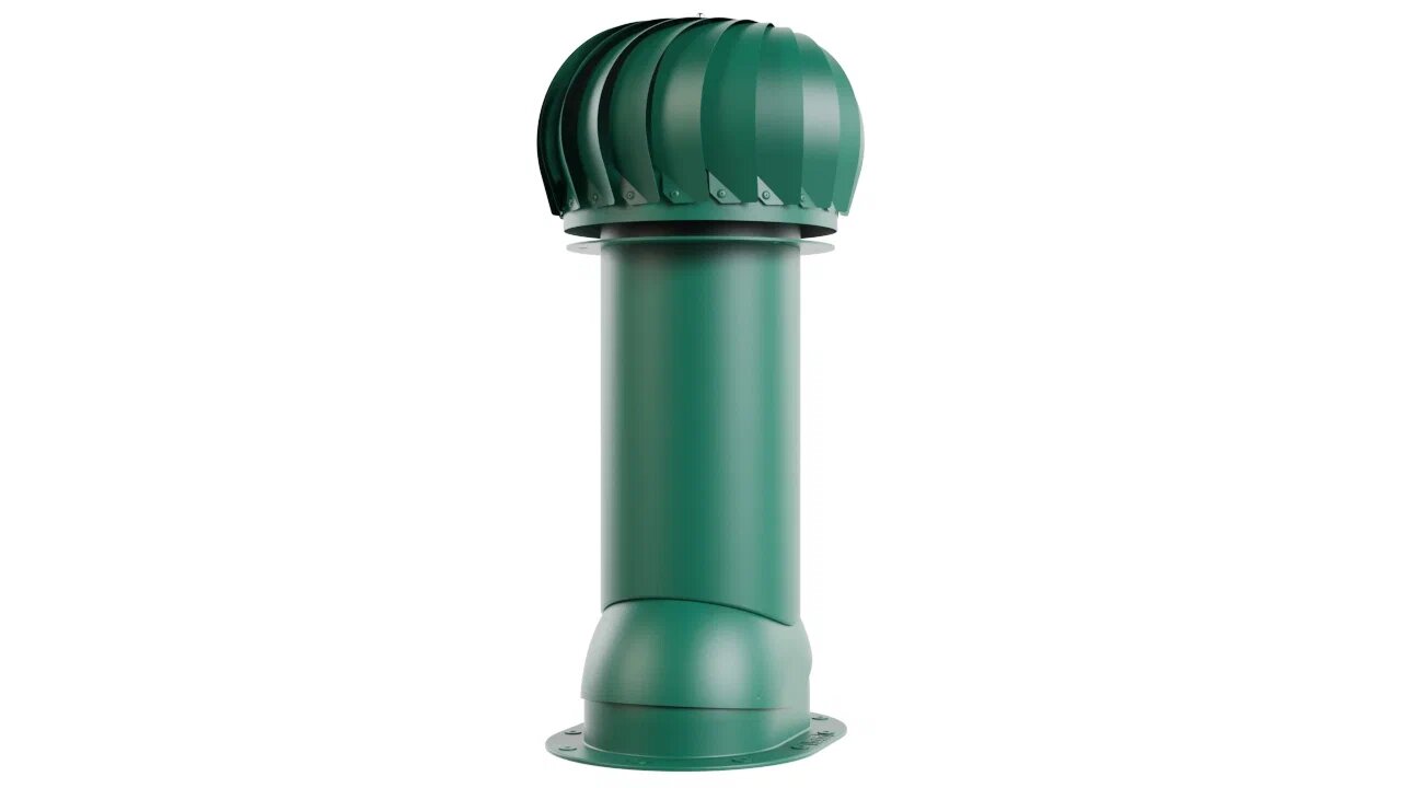 Роторная вентиляция для готовой мягкой и фальцевой кровли 110/550 (неутепленная), темно-зеленый
