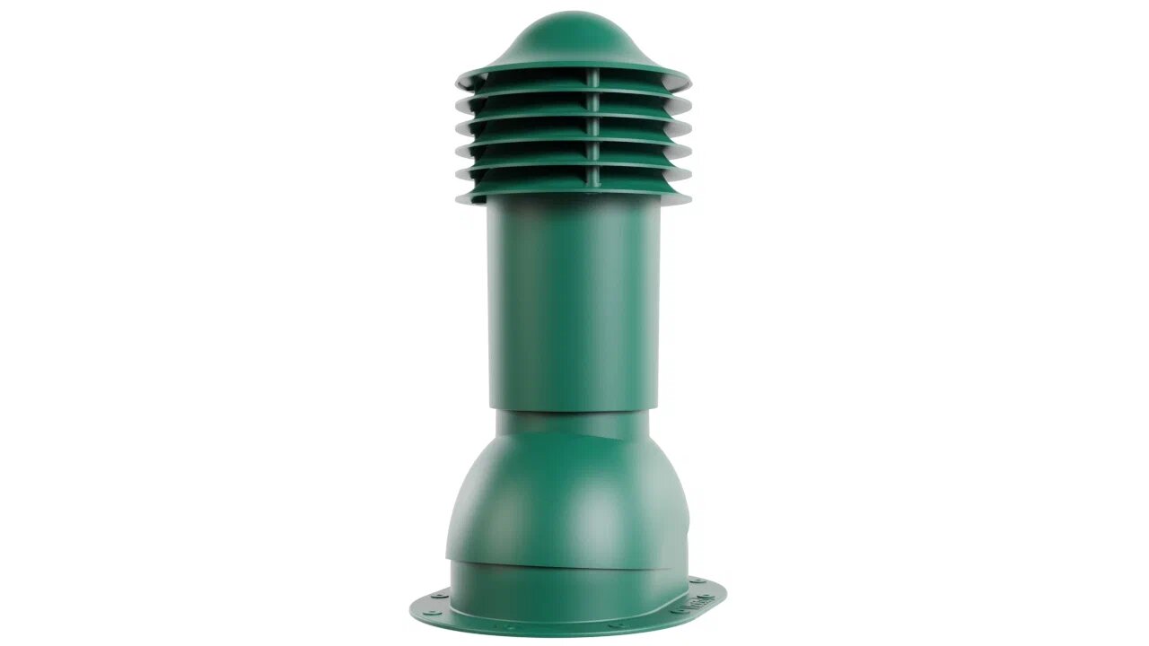 Труба вентиляционная для готовой мягкой и фальцевой кровли 110/550 (неутепленная), темно-зеленый