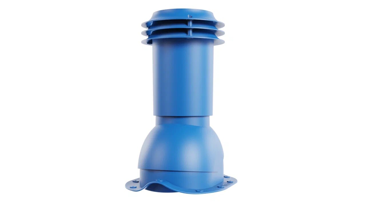 Выход вентиляции канализации для металлочерепицы, синий