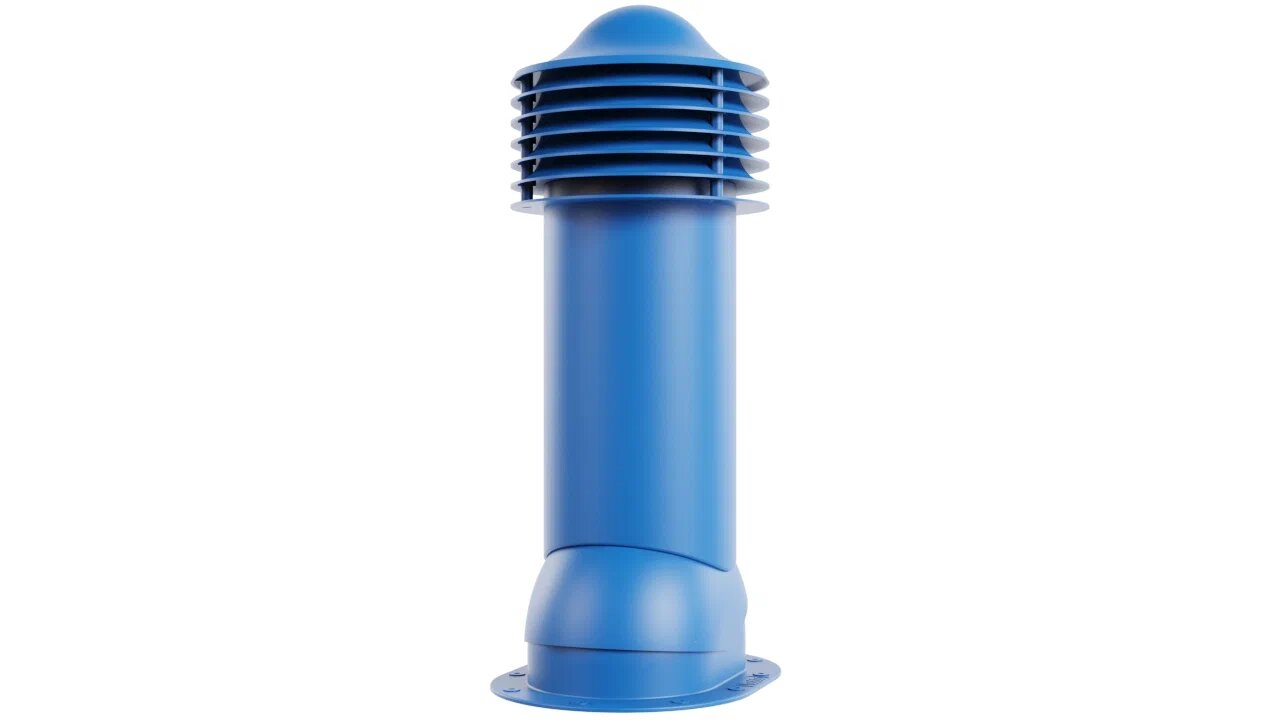 Труба вентиляционная для готовой мягкой и фальцевой кровли 150/650 (неутепленная), синий