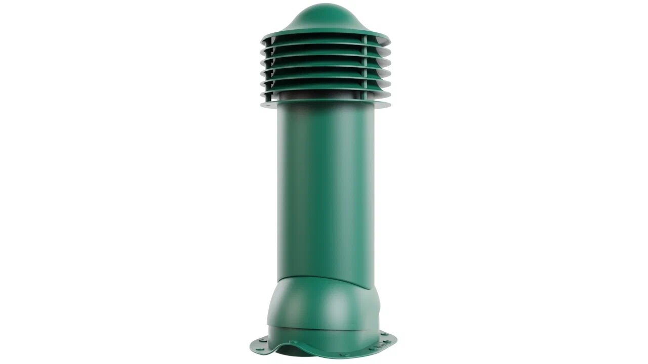 Труба вентиляционная для металлочерепицы 150/650 (неутепленная), темно-зеленый