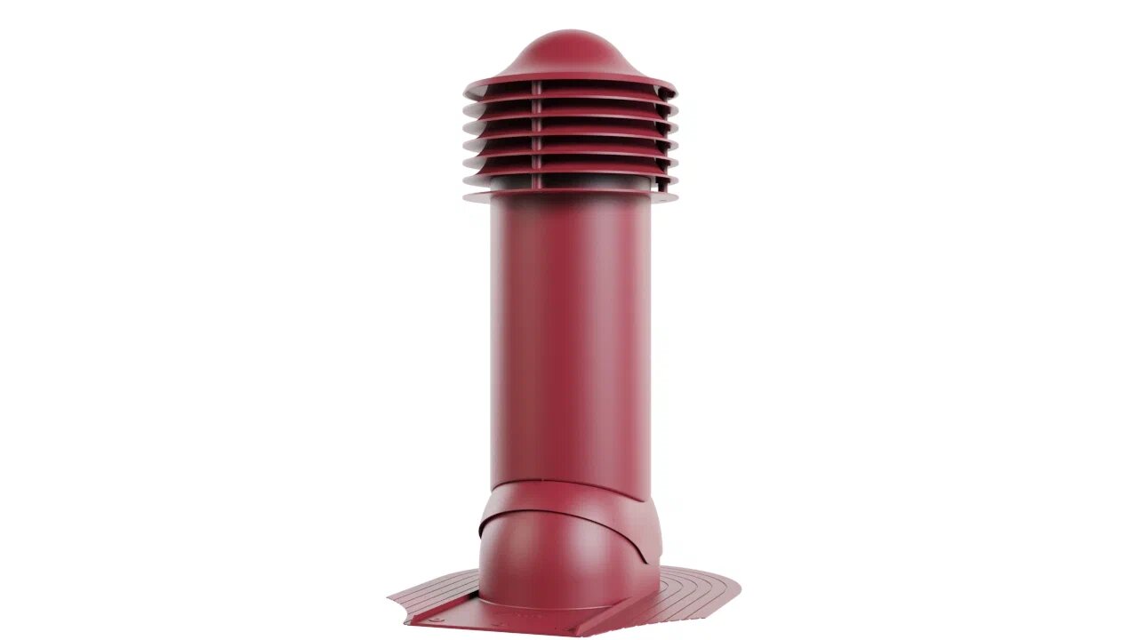 Труба вентиляционная для мягкой кровли (при монтаже) 150/650 (неутепленная), темно-красный