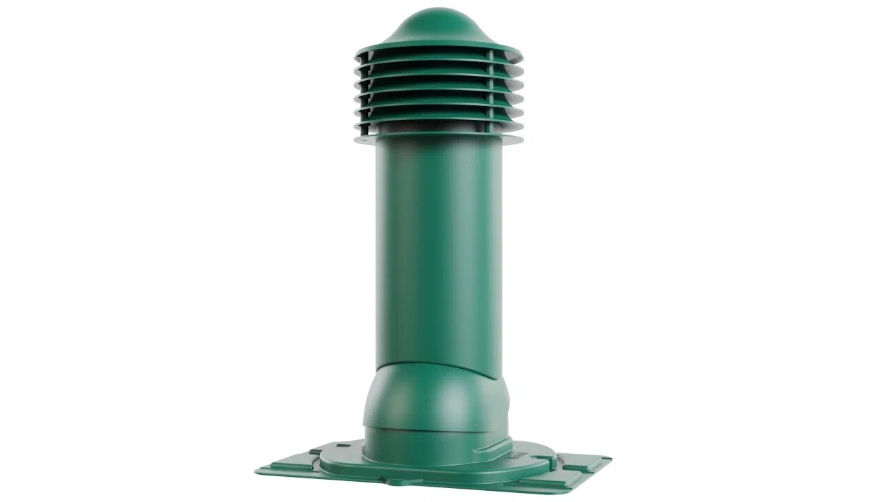 Труба вентиляционная с универсальным проходным элементом 150/650 (неутепленная), темно-зеленый