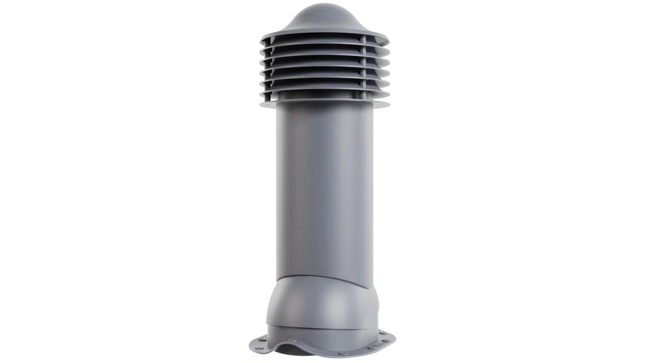 Труба вентиляционная для металлочерепицы 150/650 (неутепленная), темно-серый