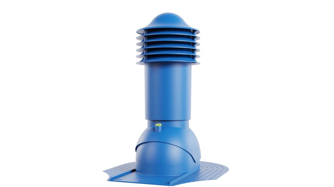 Труба вентиляционная для мягкой кровли (при монтаже) 110/550 (неутепленная), синий