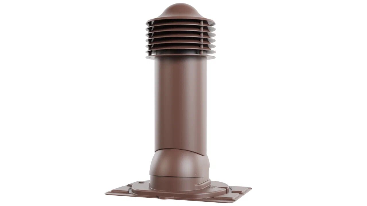 Труба вентиляционная с универсальным проходным элементом 150/650 (неутепленная), коричневый