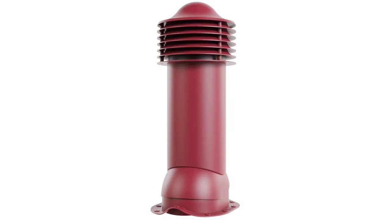 Труба вентиляционная для металлочерепицы 150/650 (неутепленная), темно-красный