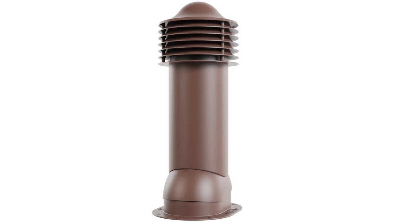 Труба вентиляционная для готовой мягкой и фальцевой кровли 110-125/650 (неутепленная), коричневый