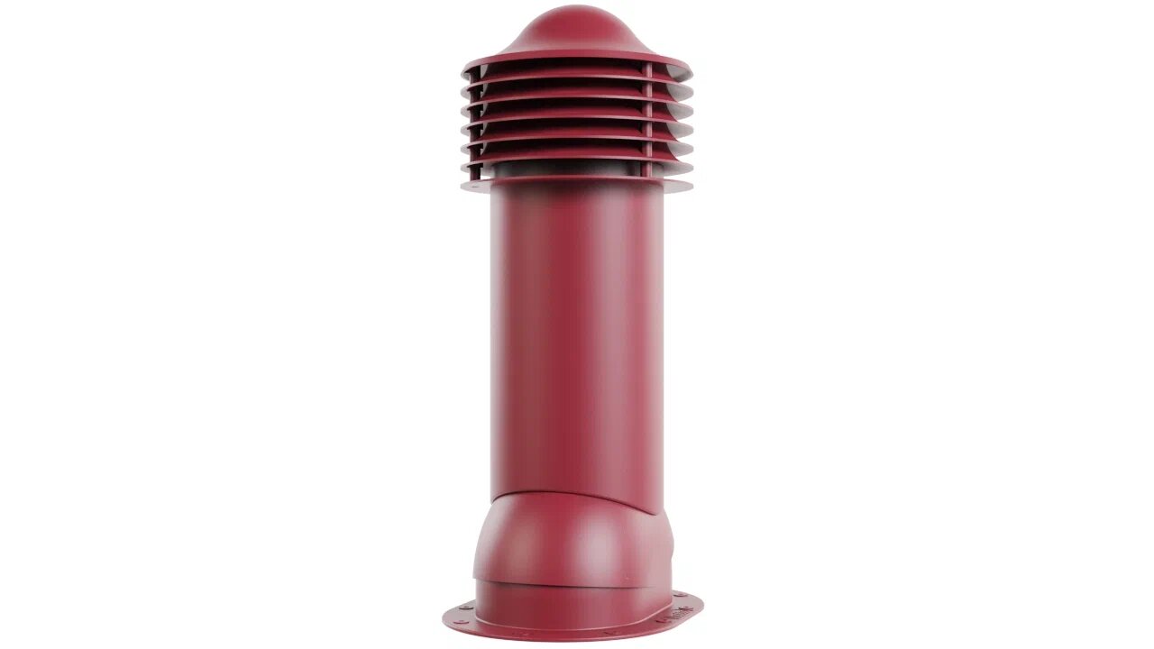 Труба вентиляционная для готовой мягкой и фальцевой кровли 150/650 (неутепленная), темно-красный