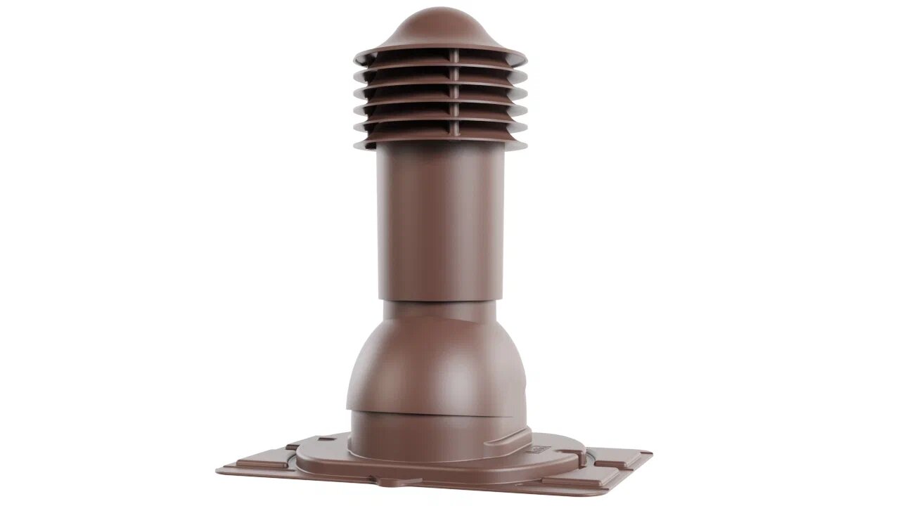 Труба вентиляционная с универсальным проходным элементом 110/550 (неутепленная), коричневый